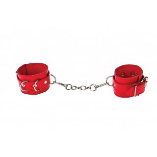 Ouch! Red Leather Cuffs