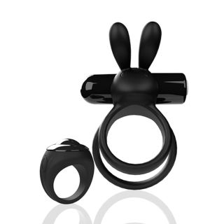 Screaming O XL Remote Control Charged Black Ohare Vibrating Rabbit Cock Ring