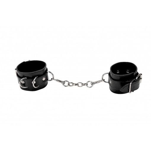 Ouch! Black Leather Cuffs