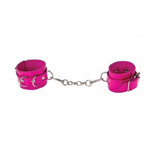 Ouch! Pink Leather Cuffs