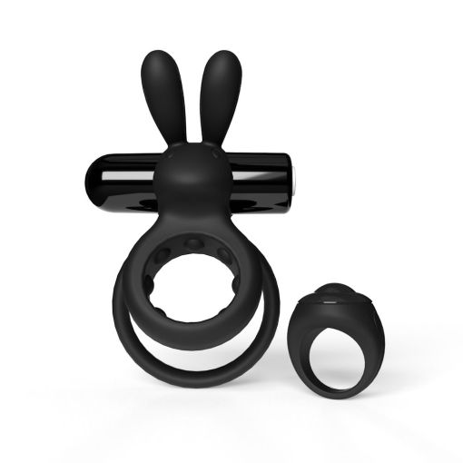 Screaming O Remote Control Charged Black Ohare Vibrating Rabbit Cock Ring