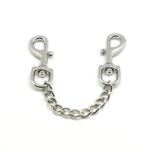 Silver Quick Release Double Ended Extension Bondage Clip and Chain